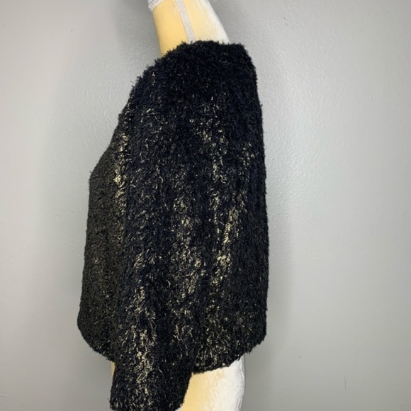 NWT Chelsea Violet Fuzzy Gold Black Bolero Jacket - Picture 3 of 8